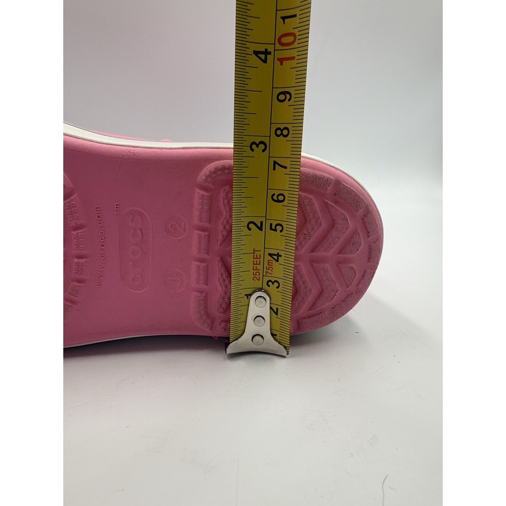 Crocs Crocband Rain Boot Pink Round Toe Kids Waterproof Boots Girls Size J 2 - Picture 9 of 13